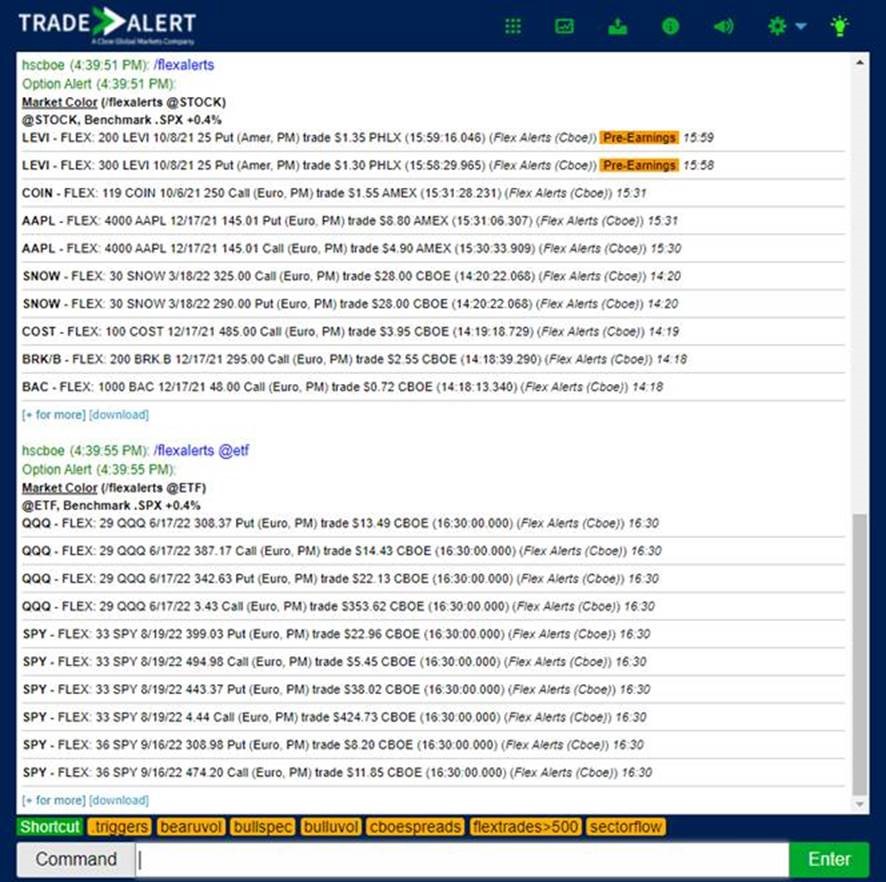 Trade Alert flexalert screenshot