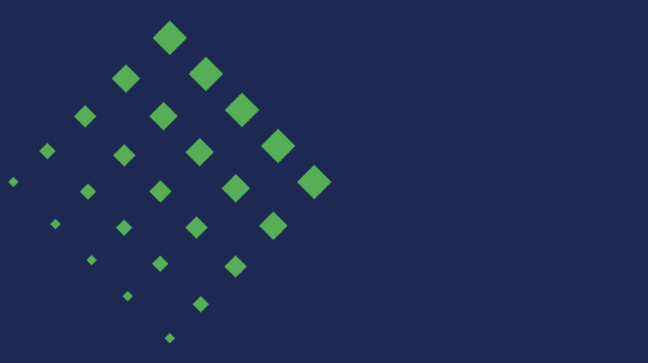 Green diamond on blue background